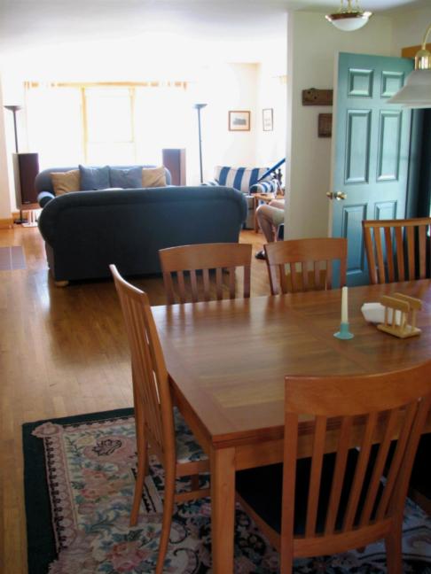 view from dining room to living room