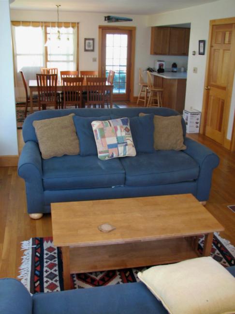 view from living room to dining room